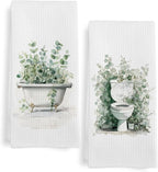 Sage Green Eucalyptus Hand Towels by Unknown