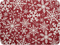 Christmas Dish Drying Mat for Kitchen Counter 18x24 Dark Red Snowflake Winter by Aytipun