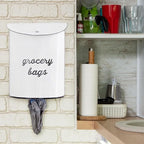 AuldHome Design Rustic Grocery Bag Holder; Wall-Mounted Vintage Enamelware - Image 2