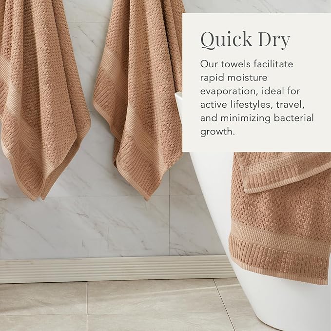 NY Loft 100% Cotton Hand Towel 6 Pack Hand Towel Set | Super Soft & Absorbent - Image 3