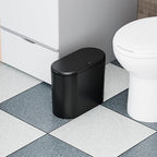 Yieach 3.17 Gallon Thin Small Black Bathroom Trash Can - Image 2