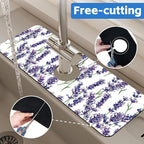 Watercolor Lavender Bunches Kitchen Sink Splash Guard Mat Absorbent Fast Drying - Image 7