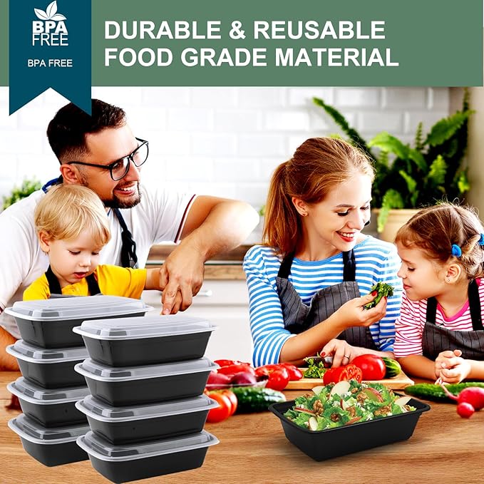 50 Pack Meal Prep Containers 38 oz, Leakproof To Go Food Containers, Disposable - Image 6