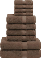 Superior Egyptian Cotton Solid Towel Set, Washcloths 13” x 13”, Hand Towels 20” by SUPERIOR
