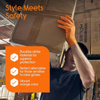 Inspire Heavy Duty Orange Nitrile Gloves | ULTRA 8 Mil Diamond Textured Grip | - Image 2