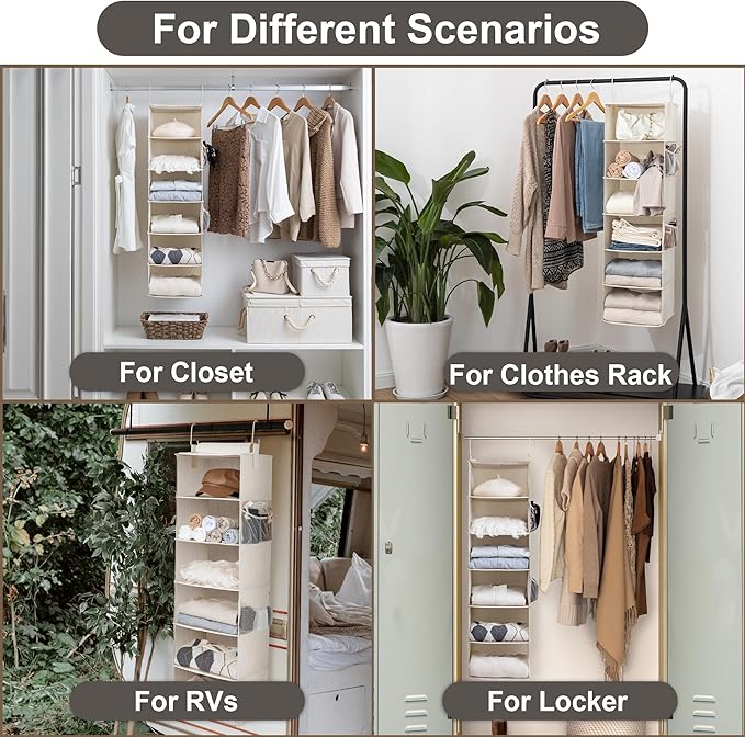 StorageWorks 6-Shelf Hanging Closet Organizer, Hanging Shelves - Image 5
