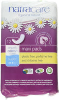 Natracare Maxi Pads Super with Organic Cotton Cover 12 ea by Natracare