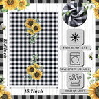 Bencailor 4 Pcs Sunflower Kitchen Towels Summer Black and White Tea Towels - Image 3