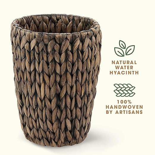 2-Pack Black Wicker Trash Cans - Image 5