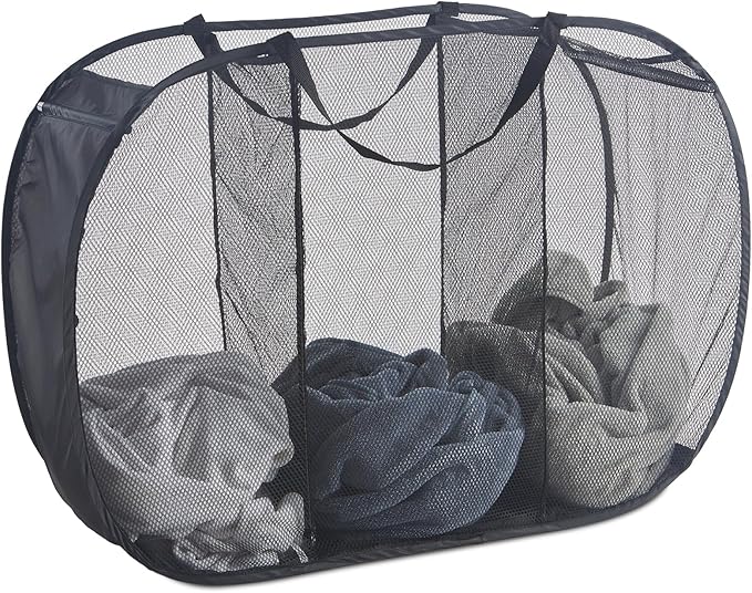 Seiritex Mesh Popup Laundry Hamper 3 Compartment Sortable Horizontal by SEIRITEX