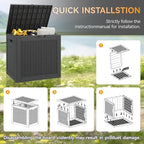 Outdoor Storage Box, Resin Deck Boxes Indoor and outdoor, Waterproof Storage Box Lockable Lid (Black, 31 Gallon) - Image 4