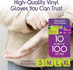 Inspire Exam Medical Clear Vinyl Disposable Gloves - Image 2