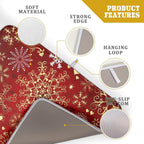 Red Snowflake Dish Drying Mat for Kitchen Counter Holiday Super Absorbent - Image 4