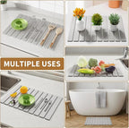 Stone Dish Drying Mats for Kitchen Counter-23.6''x15.3'' Foldable Quick Dry - Image 7