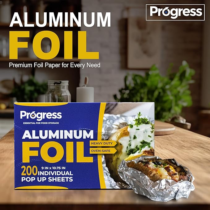 Pop-Up Aluminum Foil Wrap Sheets 9 x 10 3/4 Silver 200 per Box - Image 2