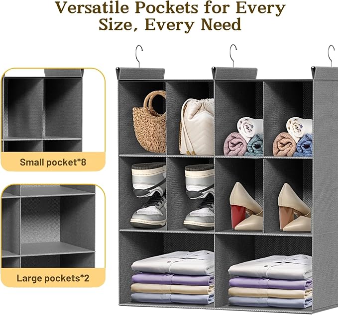 Ofiray-home 3 Tier Hanging Closet Organizer, 10 Compartments Sweater Organizer - Image 3