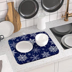 Winter blue Snowflake Dish Drying Mat - Image 6
