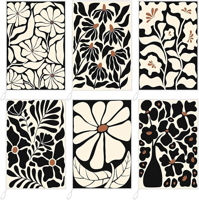 Breling Boho Kitchen Towels Set of 6 Boho Floral Dish Towels Cute Tea Towel by Breling