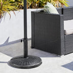 Yaheetech 22 lbs Outdoor Umbrella Base, 18" Round Resin Patio Umbrella Stand, Heavy Duty Market Umbrella Base Stand for Garden & Backyard, Rustic Silver - Image 2