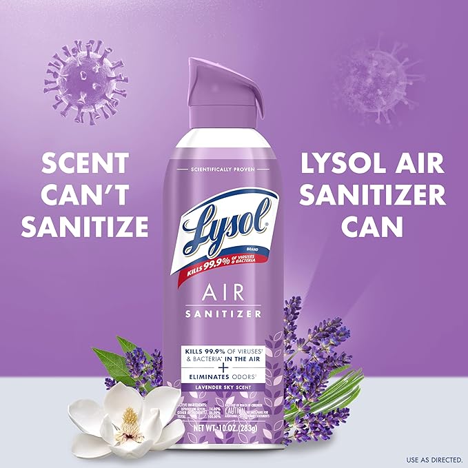 Lysol Air Sanitizer Spray with Bacterial Odor Eliminator - Image 2