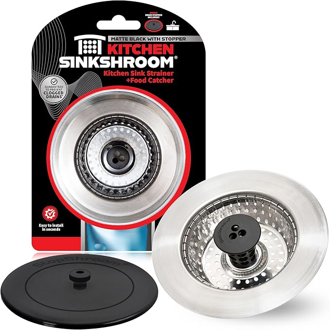 SinkShroom Revolutionary Clog-Free Sink Strainer Basket by SinkShroom