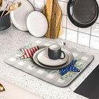 Patriotic Dish Drying Mat for Kitchen Counter Cute Stars 4th of July Holiday - Image 5