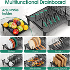 Dish Drying Rack for Kitchen Counter, Expandable 2 Tier Dish Rack, Large - Image 3