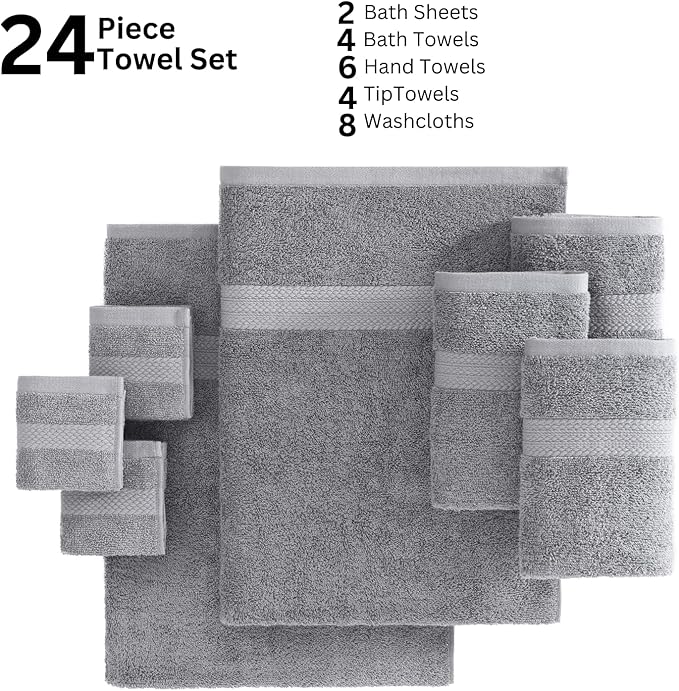 LANE LINEN Luxury 24 PCs Bath Towels Set - Image 5