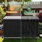 Devoko 160 Gallon Double-Wall Deck Box with Divider, Side Handles, HDPE Outdoor Large Storage Box Waterproof and Lockable for Patio Furniture, Garden, Pool (Black, 160 Gallon) - Image 6