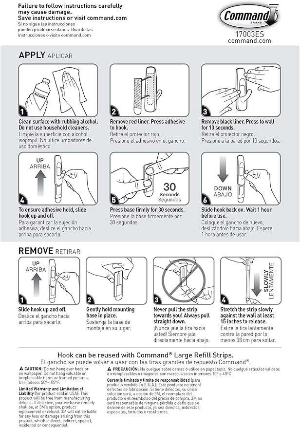 Command 5 lb Large Utility Hooks, 7 Hooks and 12 Strips, Damage-Free Hanging - Image 11