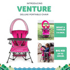 Baby Delight Go with Me Venture Portable Chair | Indoor and Outdoor | Sun Canopy | 3 Child Growth Stages | Pink - Image 3