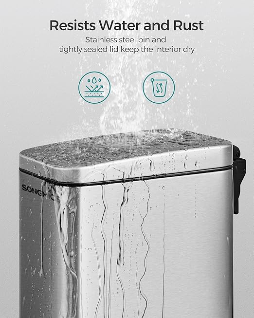 SONGMICS Bathroom Trash Can, 1.3 Gallon Small Trash Bin - Image 4