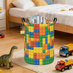 HUNRUNG Laundry Hamper, Large Canvas Fabric Lightweight Storage Basket Toy - Image 4