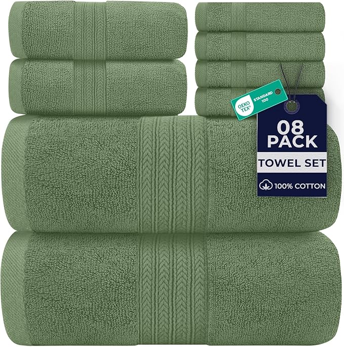 DAN RIVER 8 PC Luxury Bath Towels by DanRiver