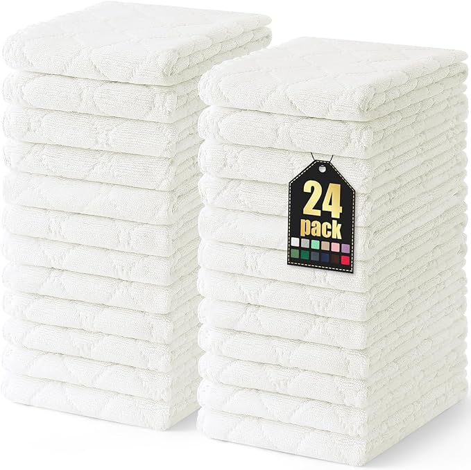 Homaxy 24 Pack Dish Towels for Kitchen, Super Soft and Absorbent Coral Velvet by Homaxy