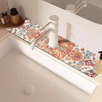 Oriental Turkish Carpet Pattern Red Dish Drying Mat - Image 2