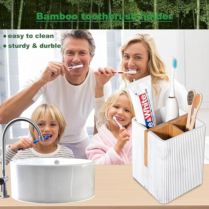 rejomiik Toothbrush Holders for Bathrooms Countertop, 3 Slots Electric Tooth - Image 7