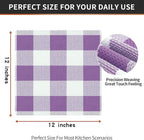 Homaxy 100% Cotton Waffle Weave Check Plaid Dish Cloths, 12 x 12 Inches - Image 4