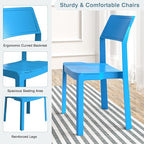 VECELO 4 Pack Stackable Dining Chairs, Plastic Patio Chairs for Indoor Outdoor Use in Kitchen, Poolside, No Assembly, Matte Blue - Image 6
