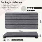 2 PCS Water Absorbent diatomite Coasters, 7.1" x 3.5" Water Absorbing Stone Tray - Image 5