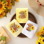 3 Pcs Sunflower Highland Cow Hand Towels Embroidered Highland Cow Farmhouse - Image 6