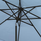 SAFAVIEH 9ft Outdoor Patio Umbrella, Round, Valance, Baby Blue & White Trim, Auto Crank Tilt, UV Resistant for Deck, Backyard, Poolside (PAT8006U) - Image 5
