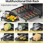 Dish Drying Rack for Kitchen Counter, 304 Stainless Steel Dish Rack, Expandable - Image 5