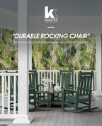 KINGYES Oversized Outdoor Rocking Chair, All-Weather Patio Rocking Chairs for Porch, HDPE Outdoor Patio Rockers with High Back & Wide Seat for Garden, Lawn, Green - Image 7