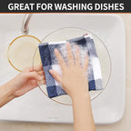 Homaxy 100% Cotton Waffle Weave Check Plaid Dish Cloths, 12 x 12 Inches - Image 4