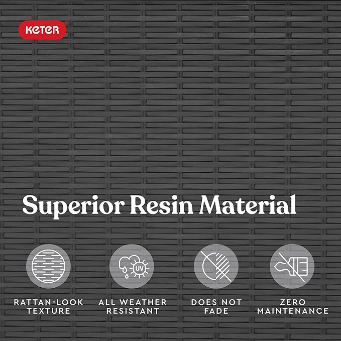 Keter Java XXL 230 Gallon Resin Rattan Look Large Outdoor Storage Deck Box for Patio Furniture Cushions, Pool Toys, and Garden Tools, Dark Grey - Image 6