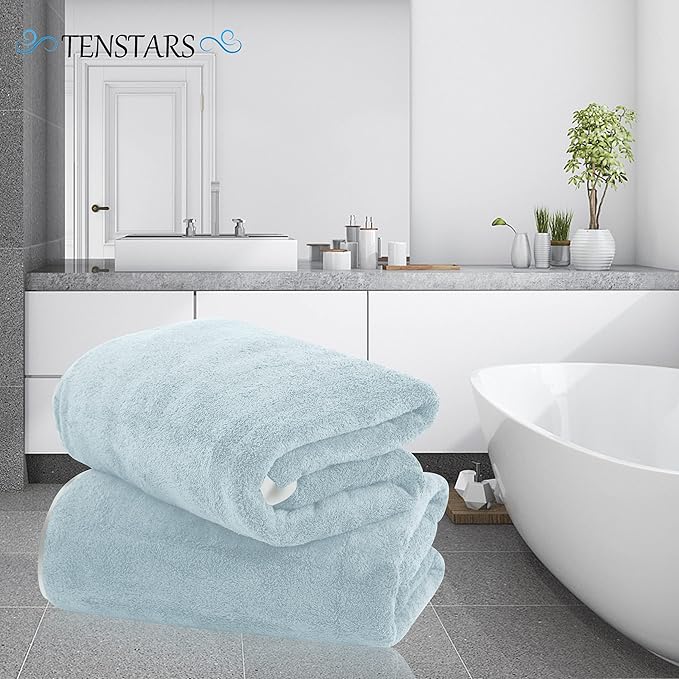 TENSTARS Silk Hemming Bath Towels - Image 3