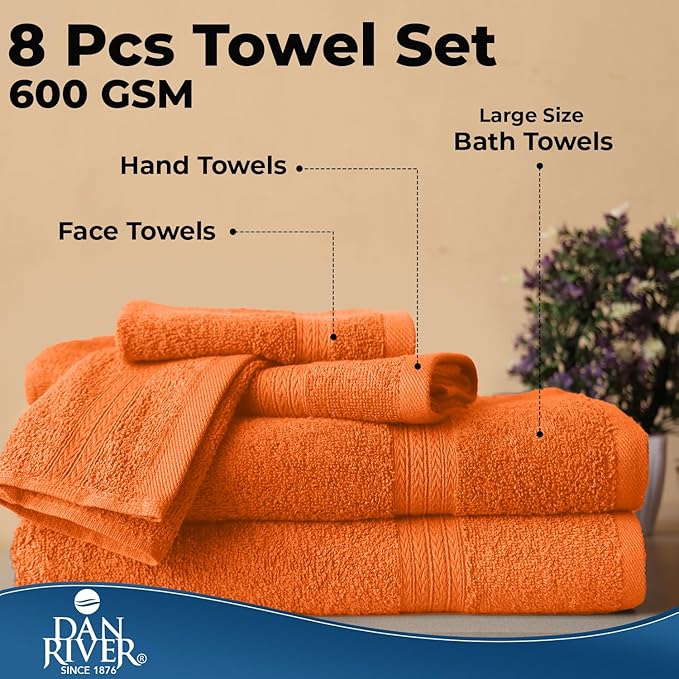 DAN RIVER 8 PC Luxury Bath Towels - Image 7