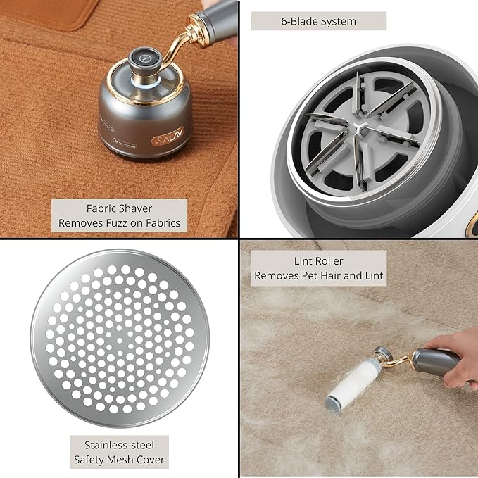 SALAV® Retro Edition Rechargeable Fabric Shaver and Lint Roller - Image 6