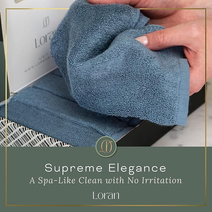 Tidal Blue Facial Washcloths Set of 6 Soft Cloths 10” x 10” 100% Viscose - Image 8